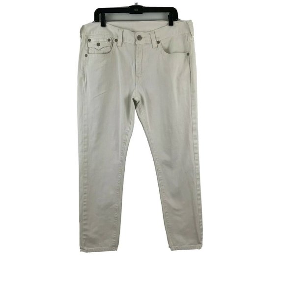 True Religion Other - True Religion Mens 36x29 Ricky Relaxed Fit White 100% Cotton Flap Pocket Jeans